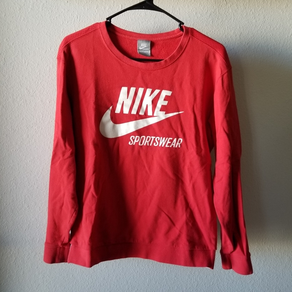 Nike red sweatshirt with white detail in back - Picture 2 of 7